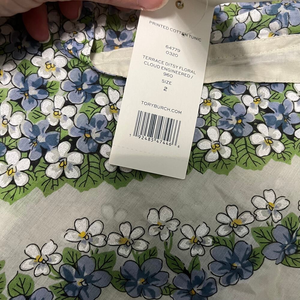Tory Burch Printed Cotton Tunic NWT - Picture 3 of 3